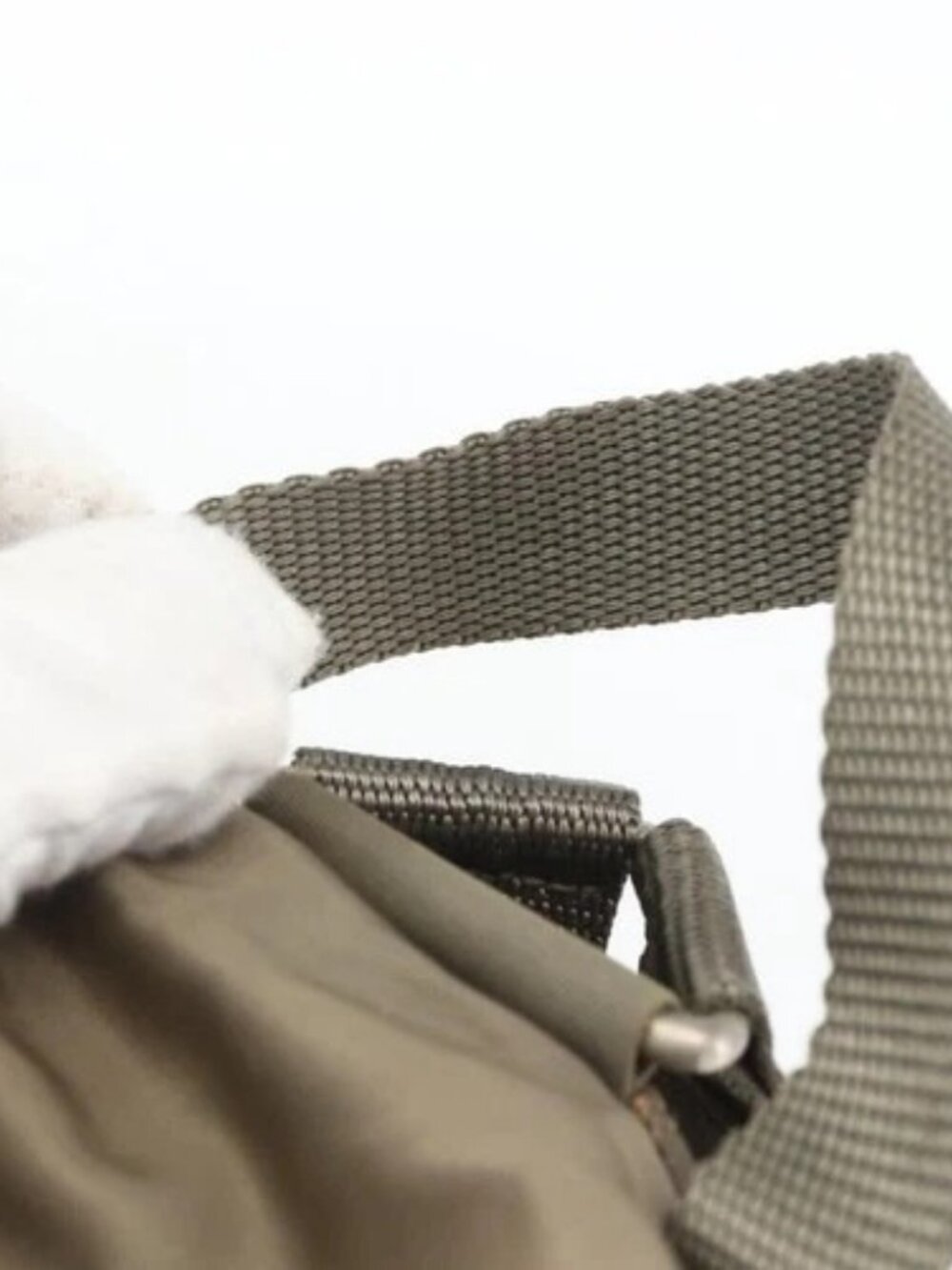 PRADA Backpack Nylon Khaki Silver Auth 163902 - Picture 6 of 16